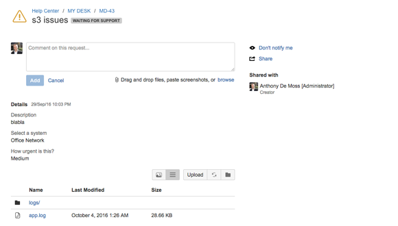 Service Desk Integration.